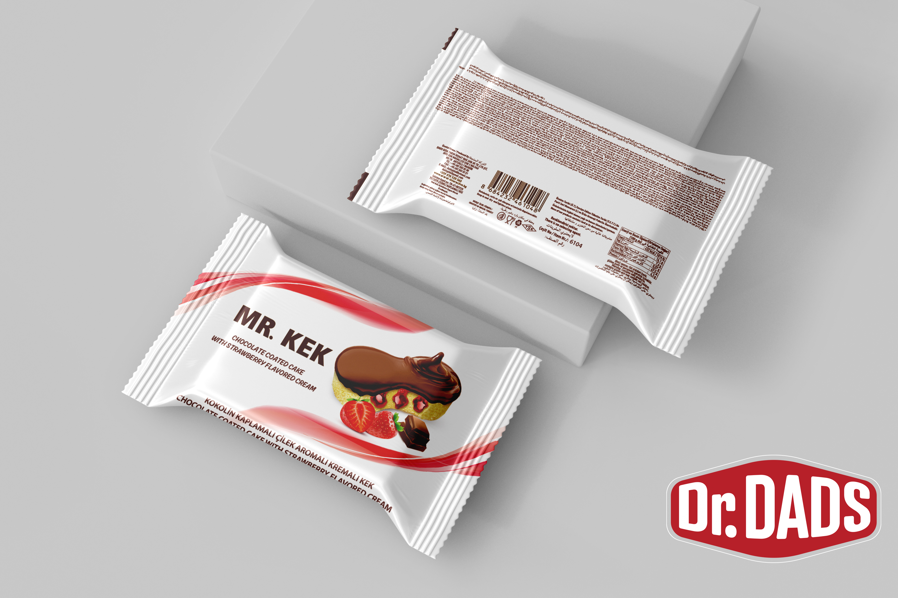 Mr.Kek Kokolin Kaplamalı Çilek Aromalı Kremalı Kek