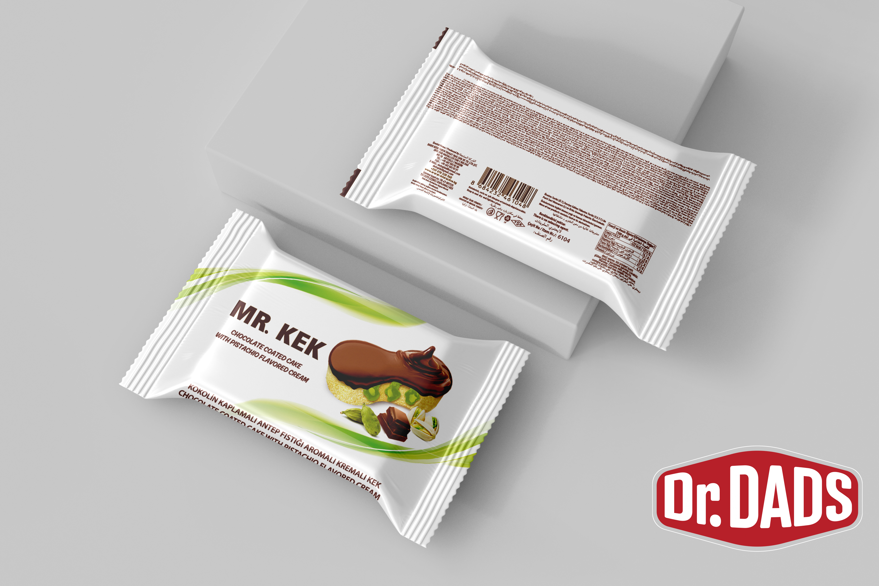 Mr.Kek Kokolin Kaplamalı Antep Fıstığı Aromalı Kremalı Kek